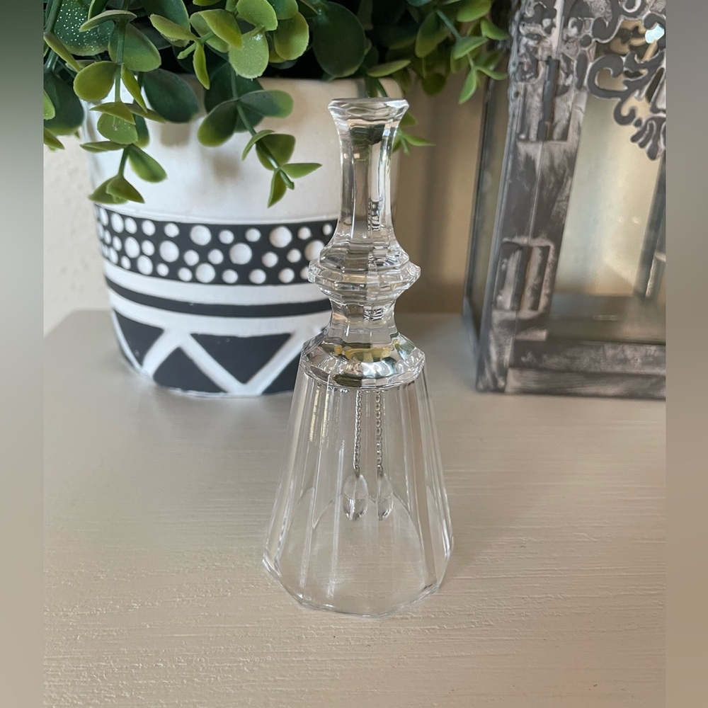 Vintage Clear Crystal  Bell With Glass Clapper Bleikristall 24% Lead Crystal